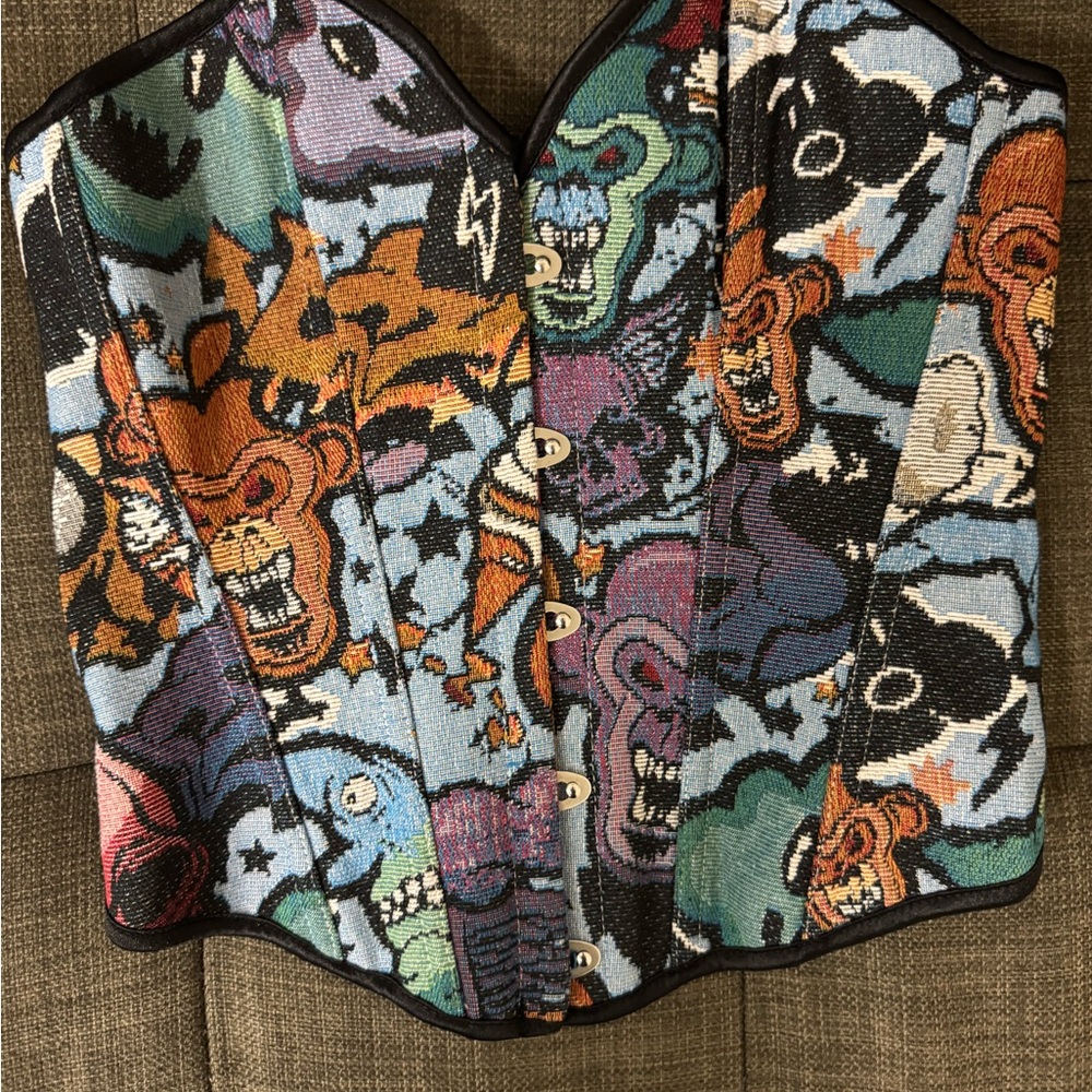 Colorful Graphic Corset Top
